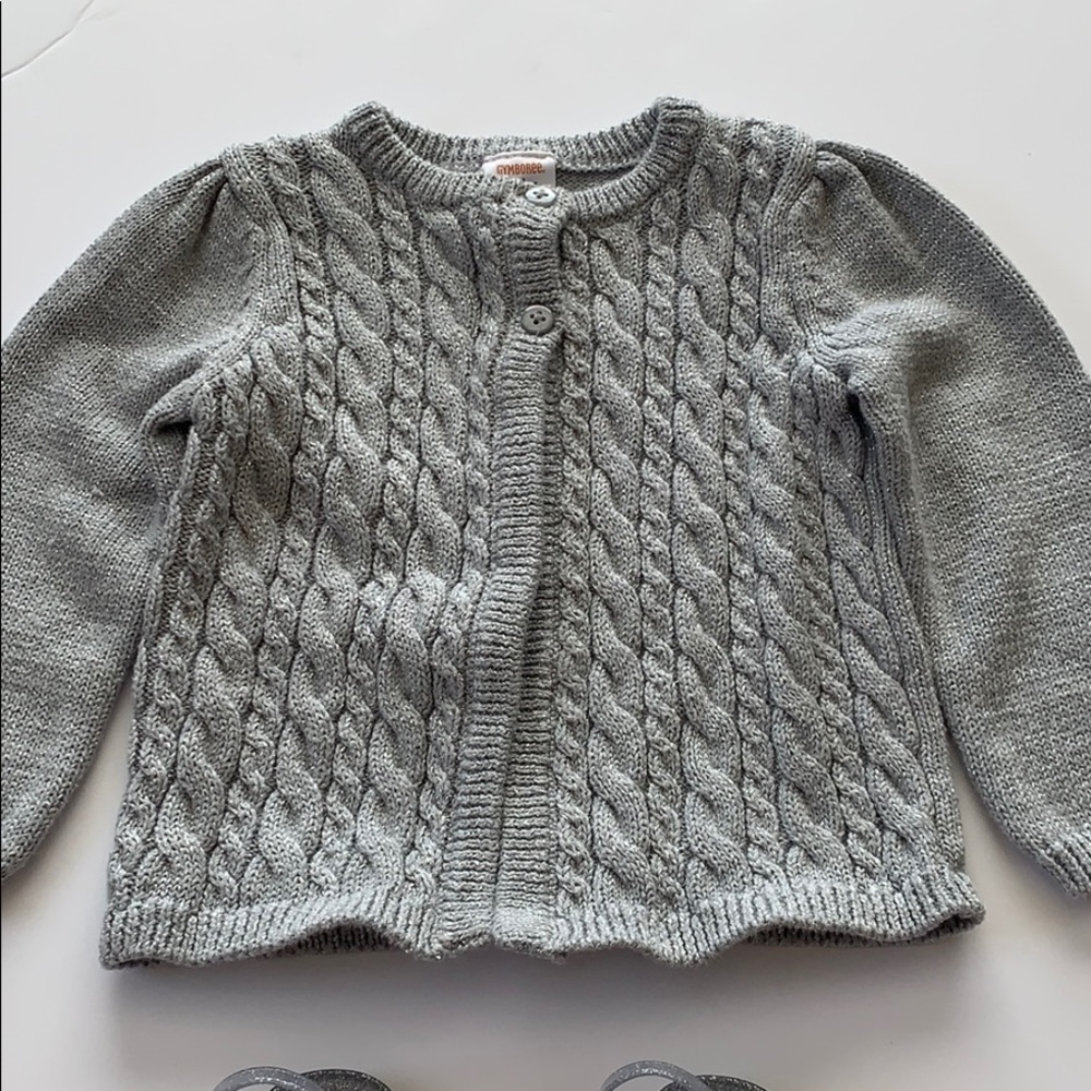 Gymboree baby cardigan size 12-18 months silver
